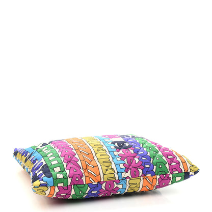 Chanel Printed Fabric Quilted Logo Large Shopping Tote Multicolor 4 of 9
