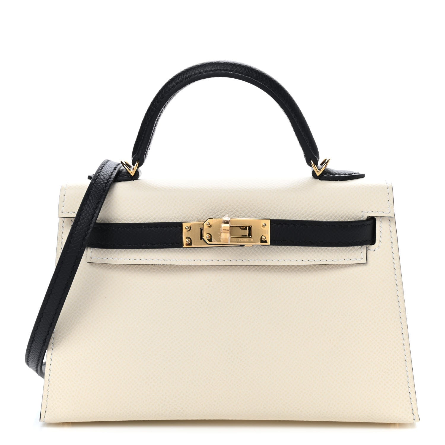 Hermes Epsom Horseshoe Mini Kelly Sellier 20 Craie Black 1 of 8