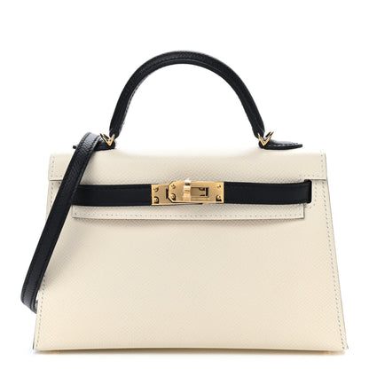 Hermes Epsom Horseshoe Mini Kelly Sellier 20 Craie Black 1 of 8