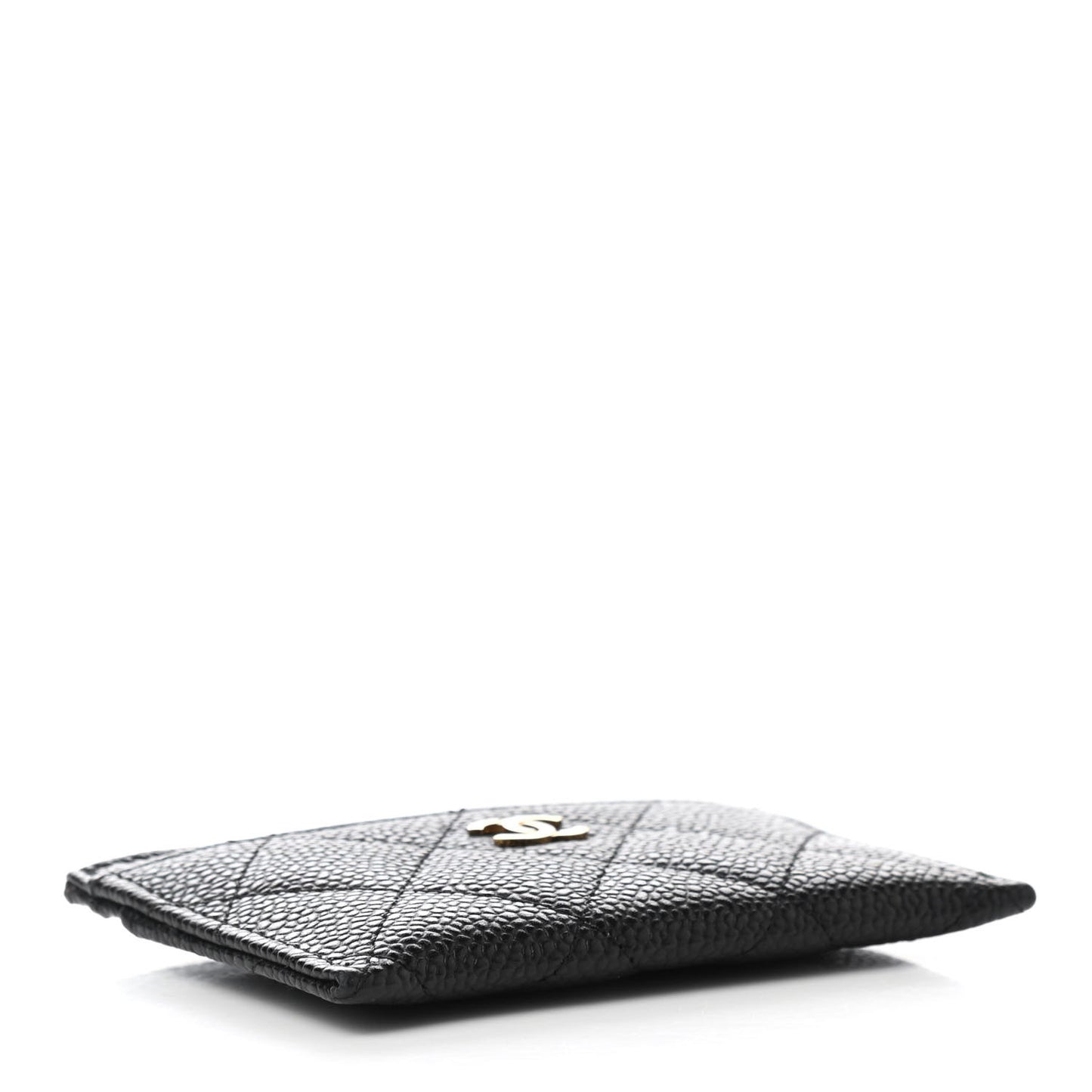 Caviar Quilted Card Holder Black