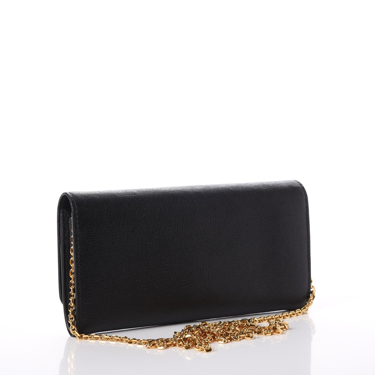 Fendi Vitello Elite Studded Monster Continental Wallet on Chain Black 3 of 8