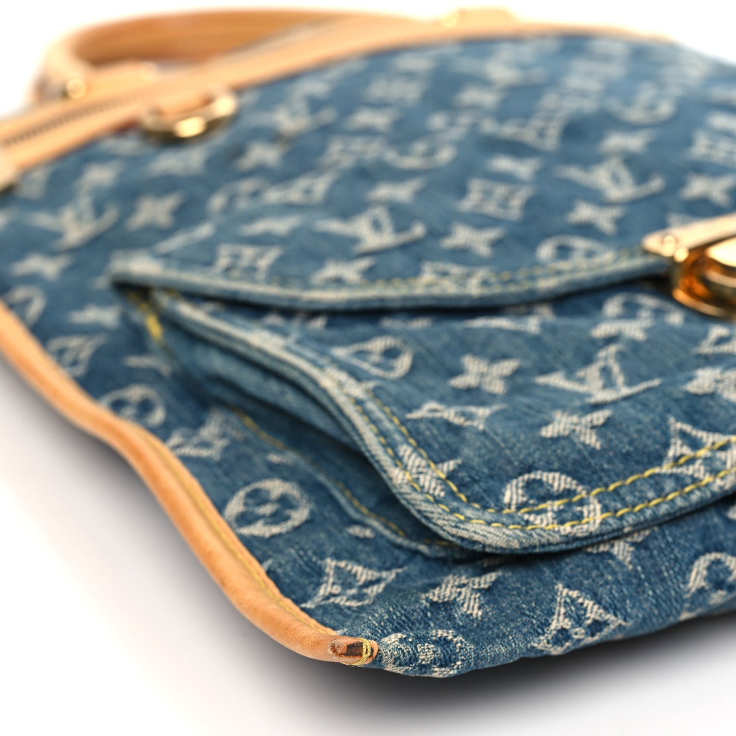 Monogram Denim Sac Plat Blue