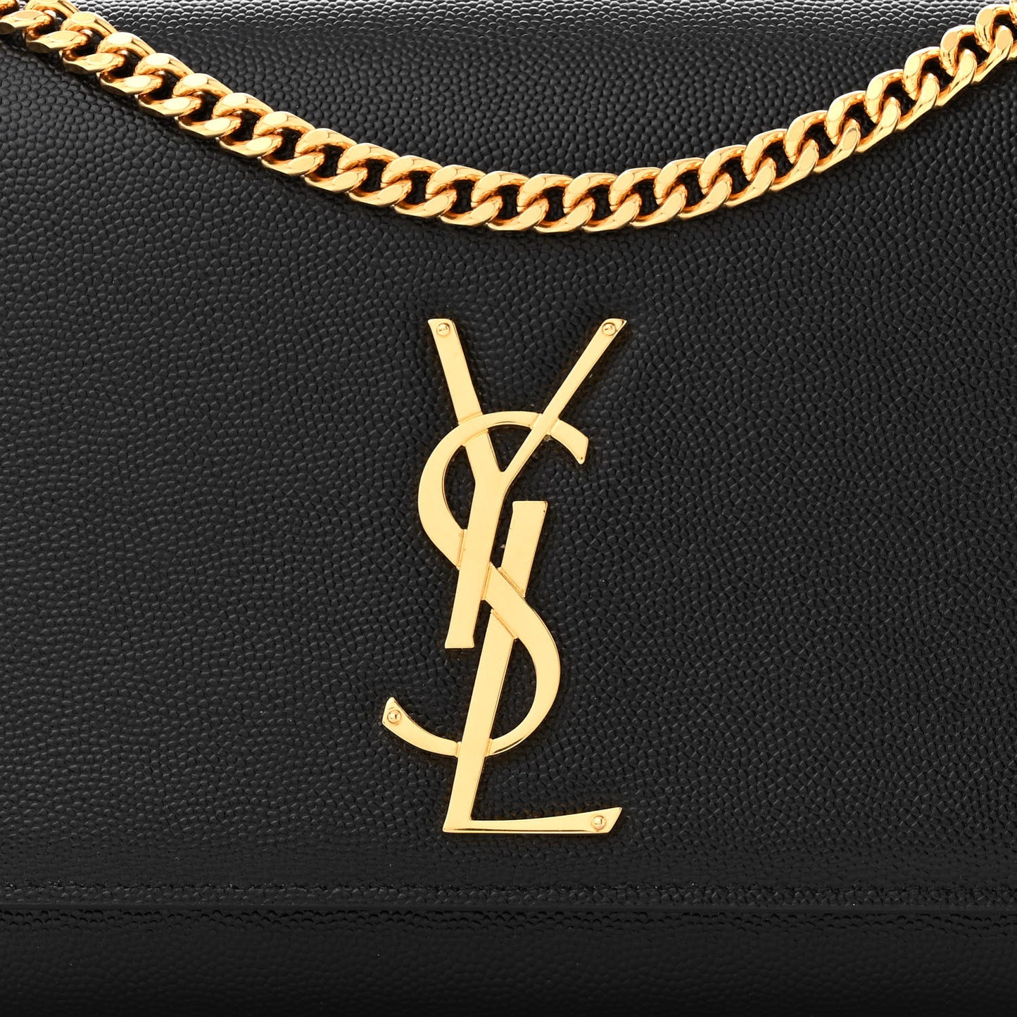 SAINT LAURENT Grain De Poudre Medium Classic Monogram Kate Satchel Black