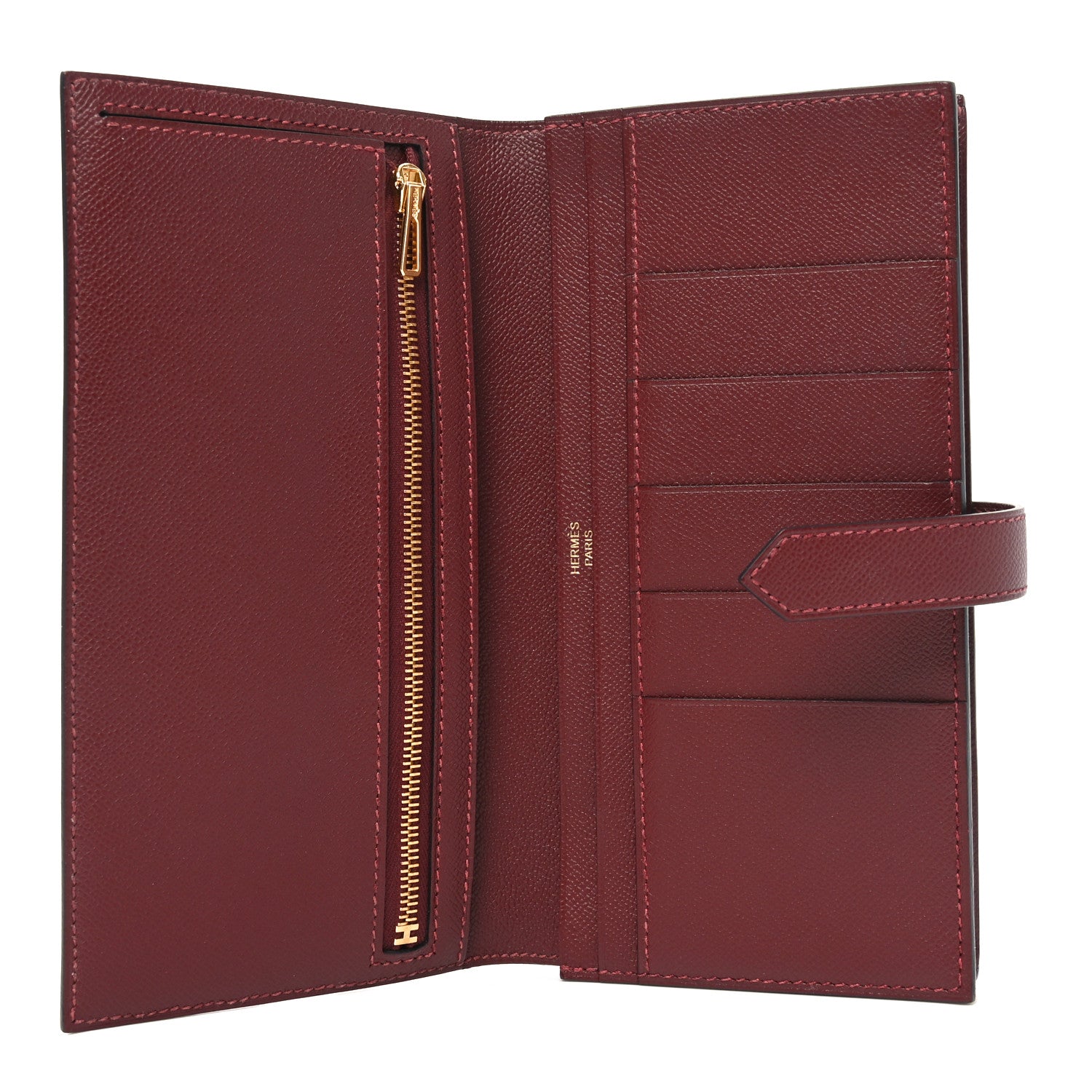 Hermes Epsom Bearn Gusset Wallet Rouge H 5 of 7