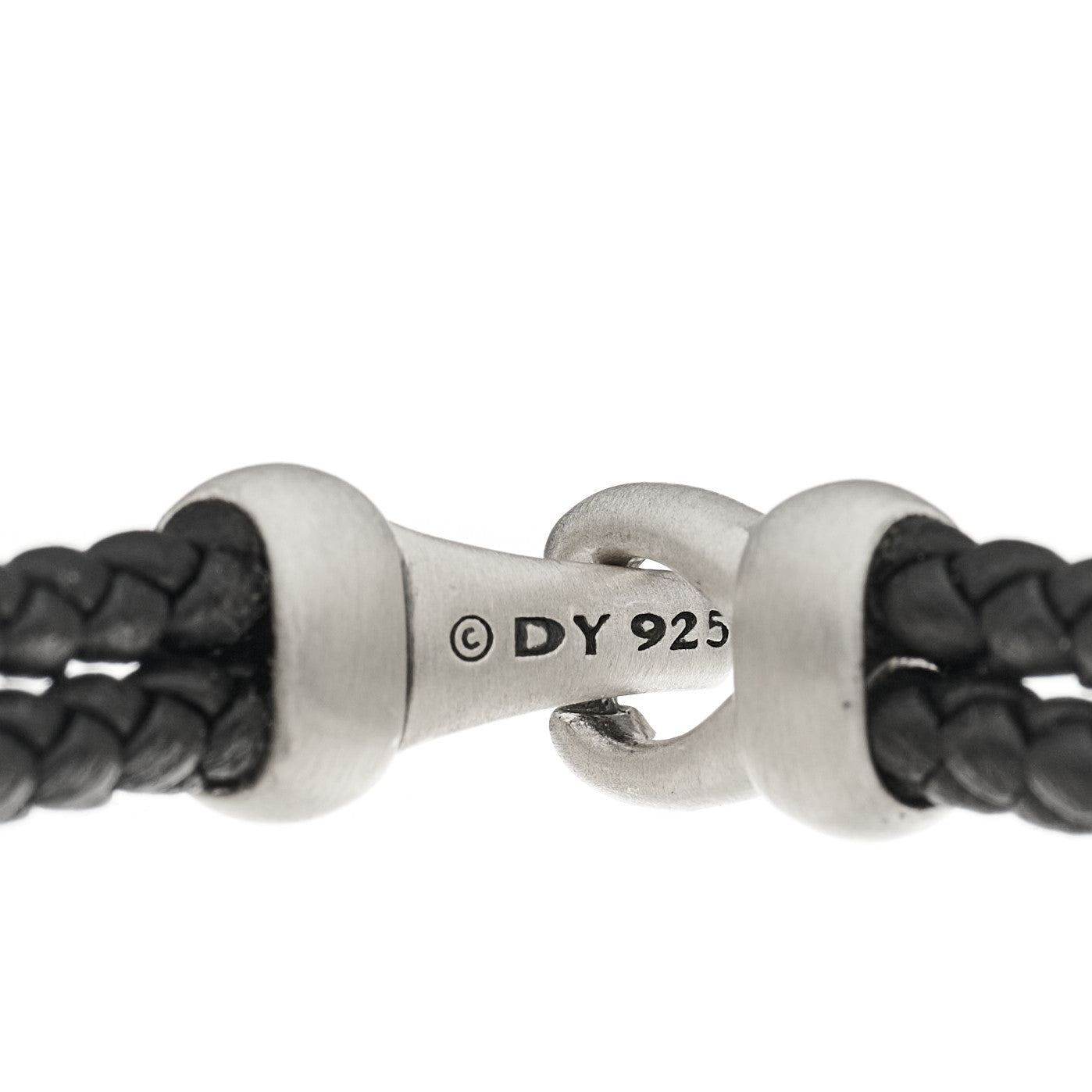 David Yurman Sterling Silver Leather Cable Metro Bracelet Black 4 of 4