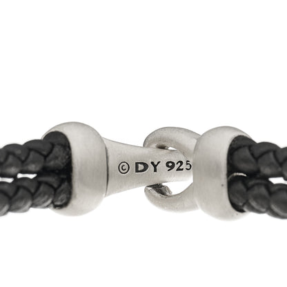 David Yurman Sterling Silver Leather Cable Metro Bracelet Black 4 of 4