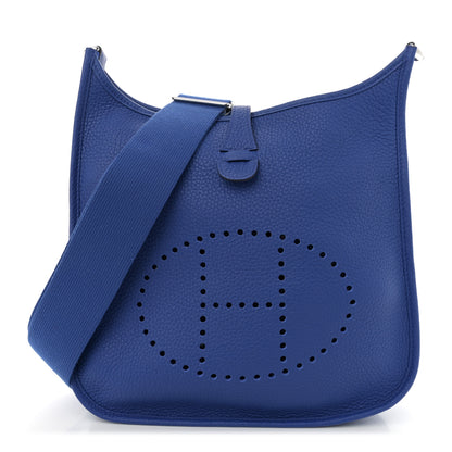 Hermes Taurillon Clemence Evelyne III PM Bleu Royal 1 of 11