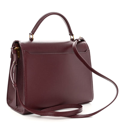Saint Laurent Grain de Poudre Medium Classic Monogram Cassandra Top Handle Rouge Legion 3 of 15