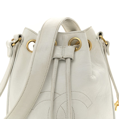 Chanel Lambskin CC Drawstring Bucket Bag White 10 of 17