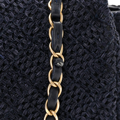 Chanel Woven Nylon Medium Single Flap Blue 14 of 16