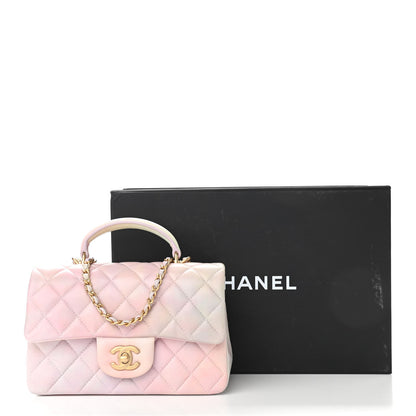 Chanel Lambskin Quilted Ombre Mini Top Handle Rectangular Flap Pink Multicolor 11 of 11
