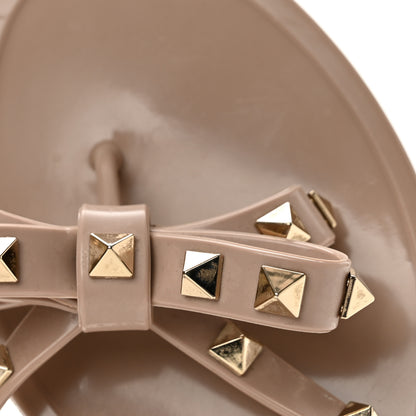 Valentino Garavani PVC Jelly Rockstud Bow Thong Sandals 37 Poudre 9 of 10
