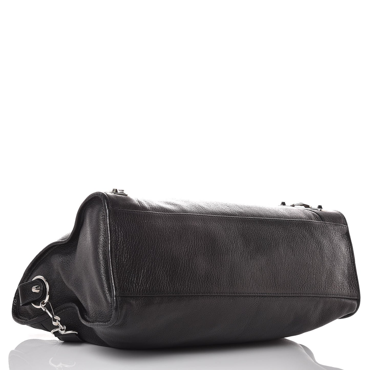 Chevre Silver Metallic Edge Hardware City Black