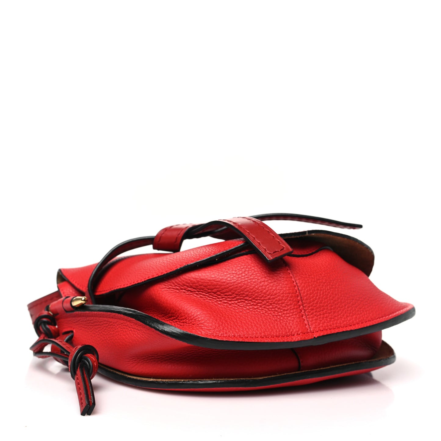 Grained Calfskin Small Gate Crossbody Bag Burnt Red