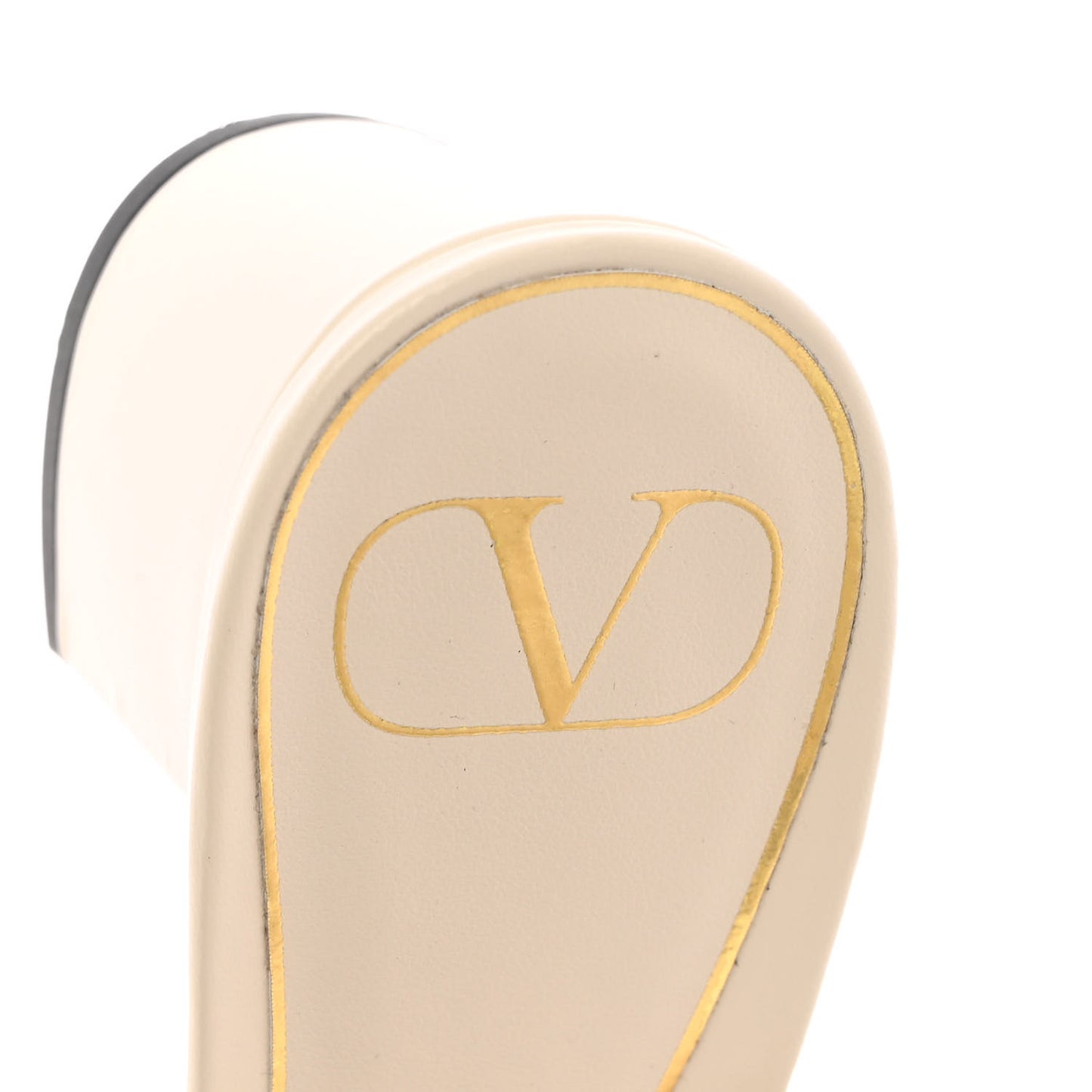 Calfskin Roman Stud 60mm Slide Sandals 37.5 Ivory