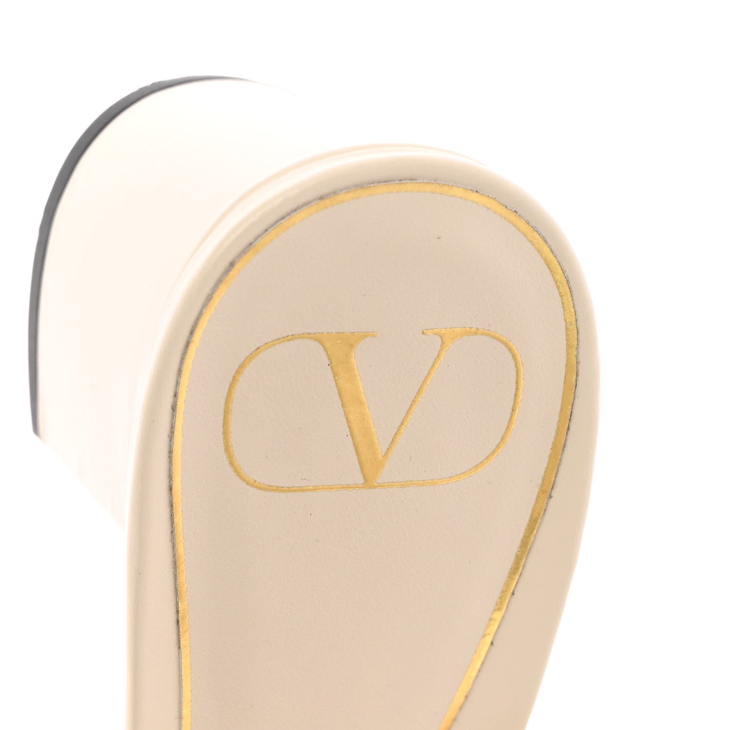 Valentino Garavani Calfskin Roman Stud 60mm Slide Sandals 37.5 Ivory 7 of 12