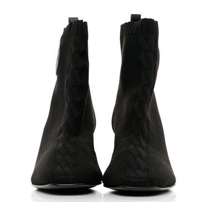 Hermes Knit Calfskin Volver 60 Ankle Boots 39.5 Black 2 of 9