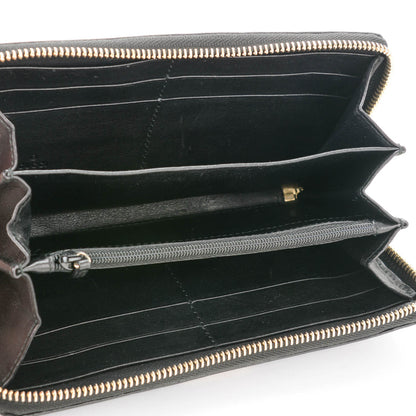 Gucci Guccissima Margaux Calfskin Metal Bar Zip Around Wallet Black 5 of 7