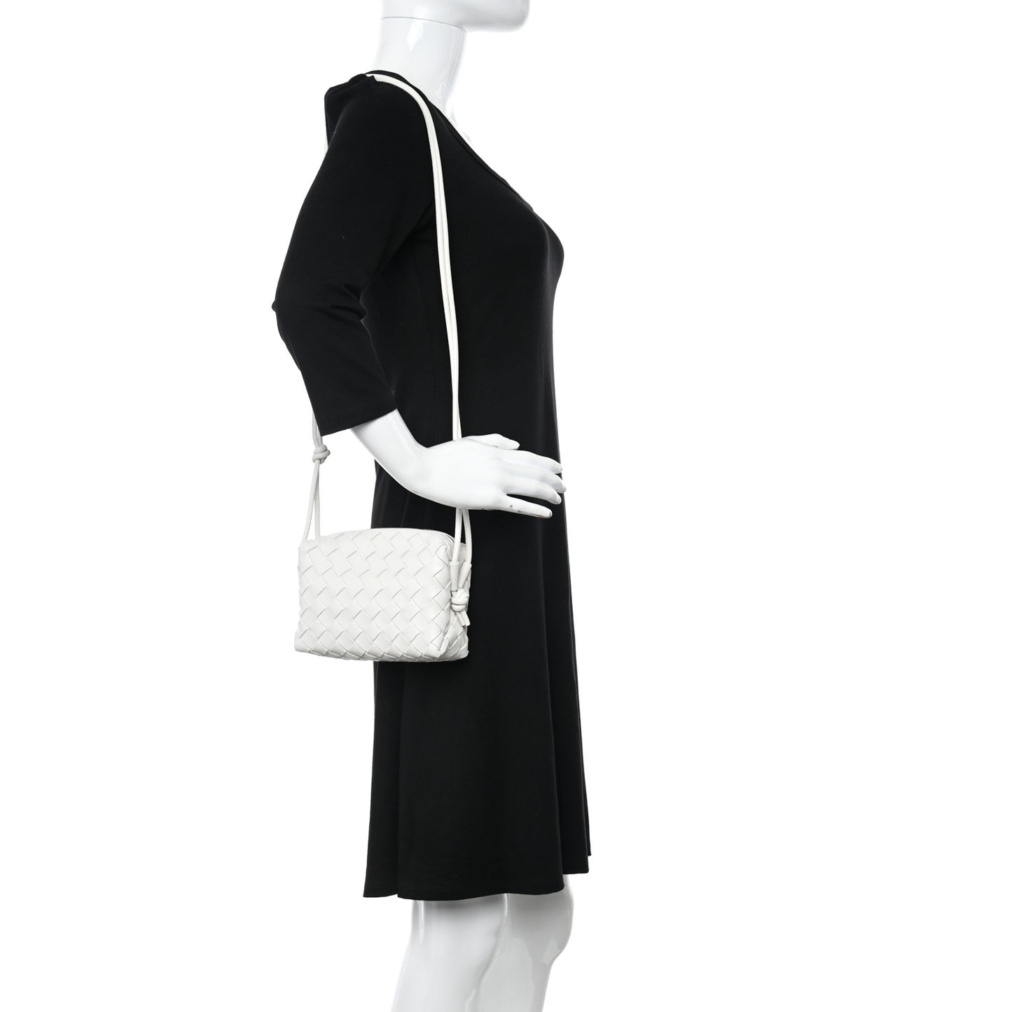 Nappa Intrecciato Mini Loop Camera Bag White