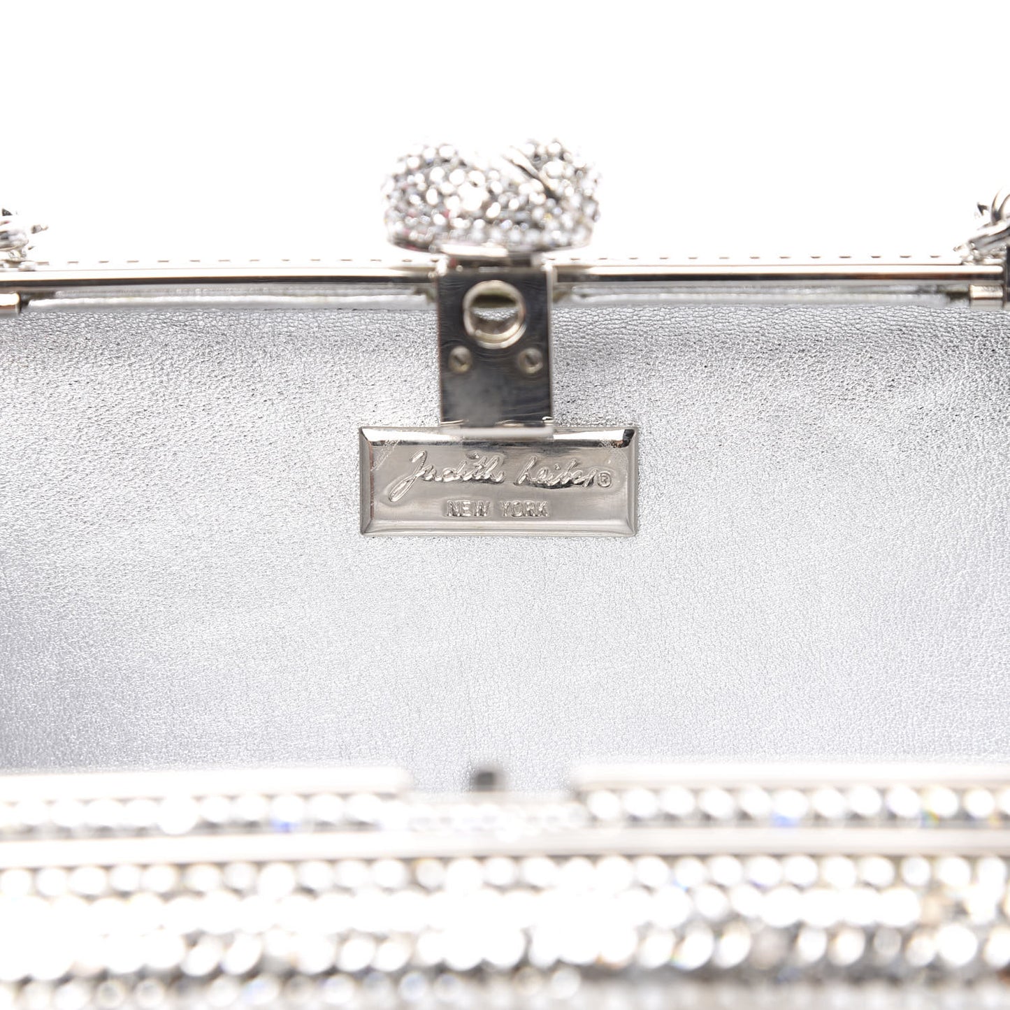 Crystal Minaudiere Clutch Silver