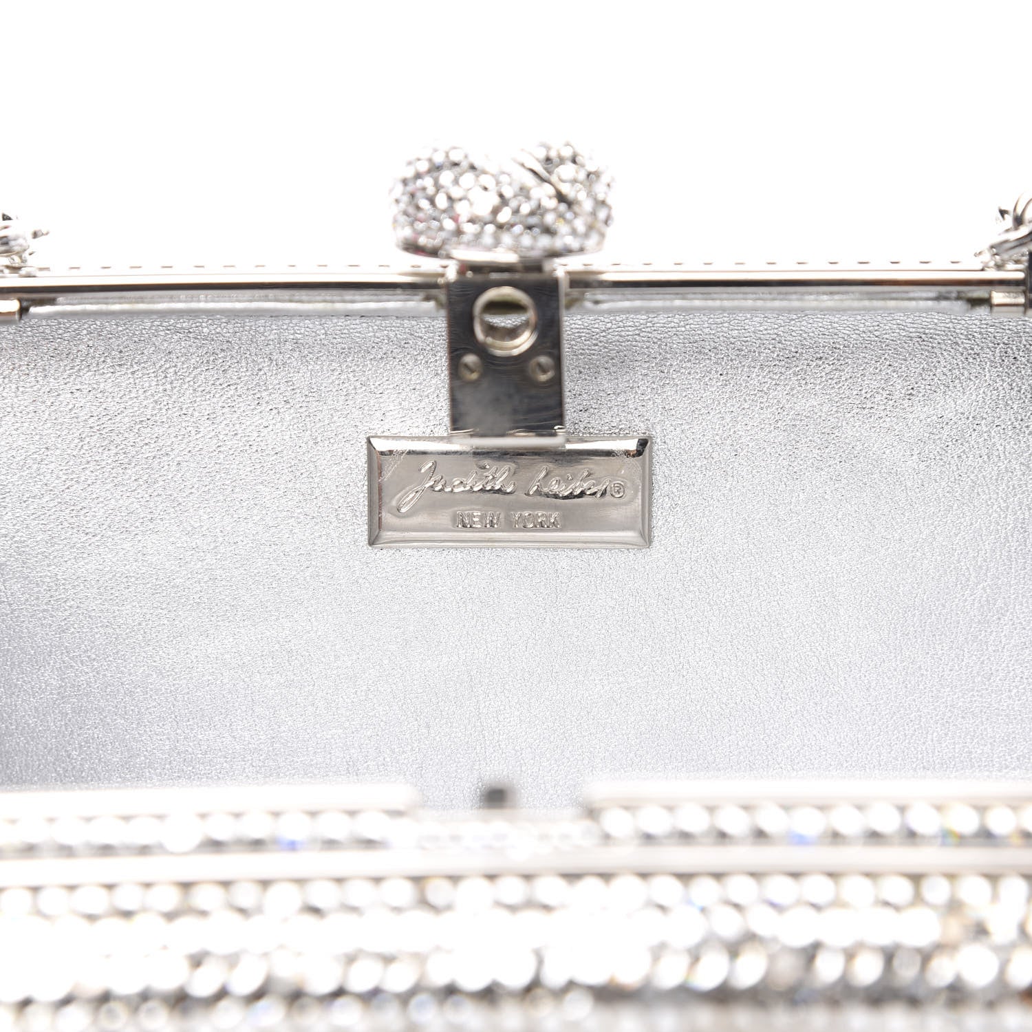 Judith Leiber Crystal Minaudiere Clutch Silver 6 of 9