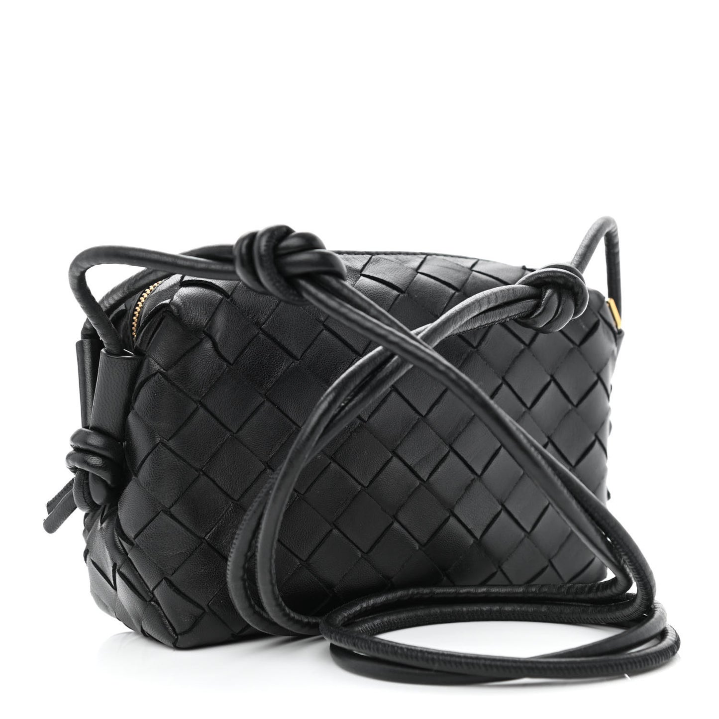 Nappa Intrecciato Mini Loop Camera Bag Black