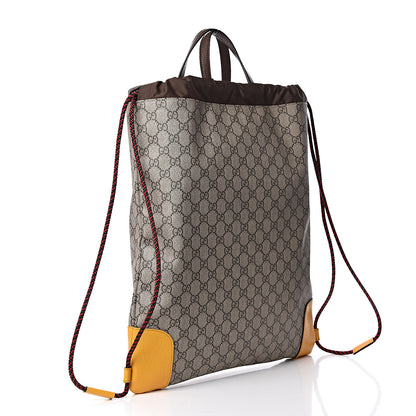 Gucci GG Supreme Monogram Neo Vintage Drawstring Backpack Beige New Acero Crop 3 of 10