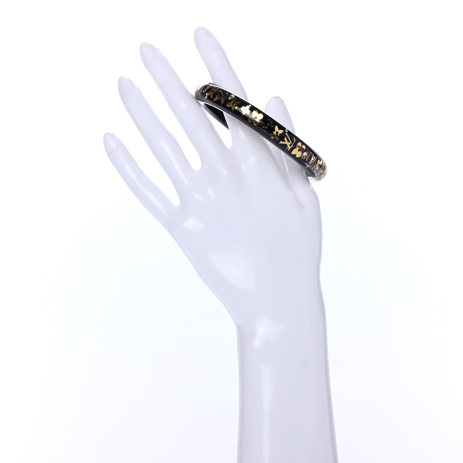 Louis Vuitton Resin Swarovski Medium Inclusion Bracelet PM Black 2 of 4