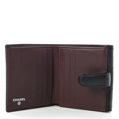Chanel Lambskin Quilted Compact French Flap Wallet Black 5 of 8