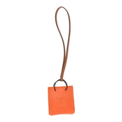 Hermes Milo Lambskin Swift Shopping Bag Charm Feu Gold 1 of 3