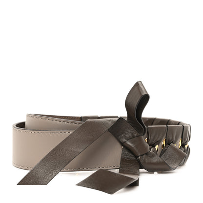 Fendi Calfskin Shiny Nappa Lace Up Bow Strap You Brown 2 of 4