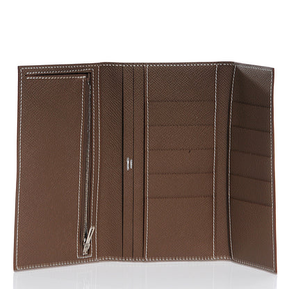 Hermes Epsom Bi Color Tri-Fold Bearn Wallet Jaune D or Etoupe 7 of 7