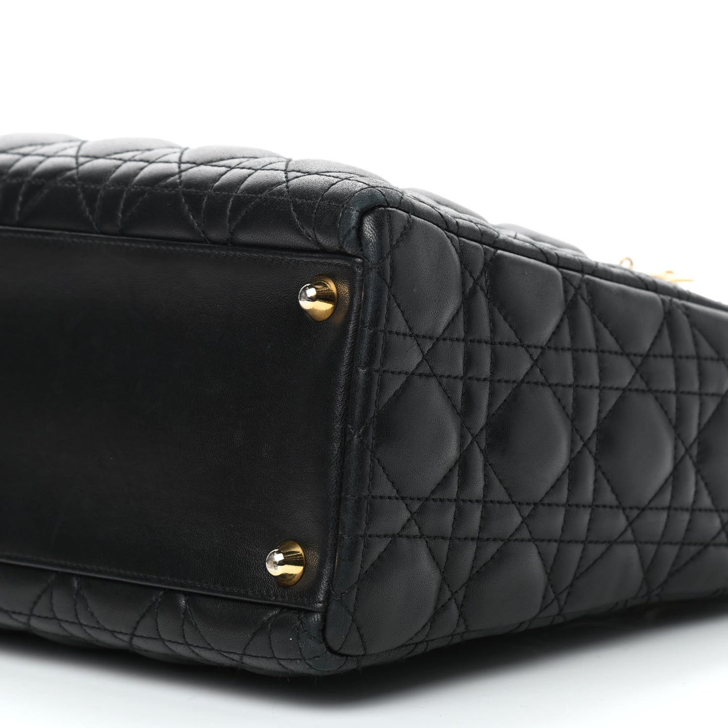 Lambskin Cannage Large Lady Dior Navy Blue