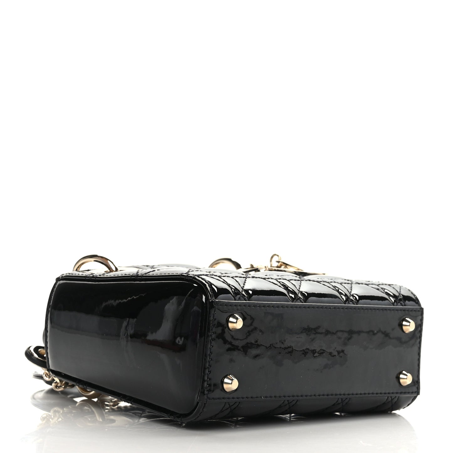Patent Cannage Mini Lady Dior Black
