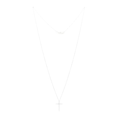 Roberto Coin 18K White Gold .10ctw Diamond Cross Pendant Necklace 3 of 6