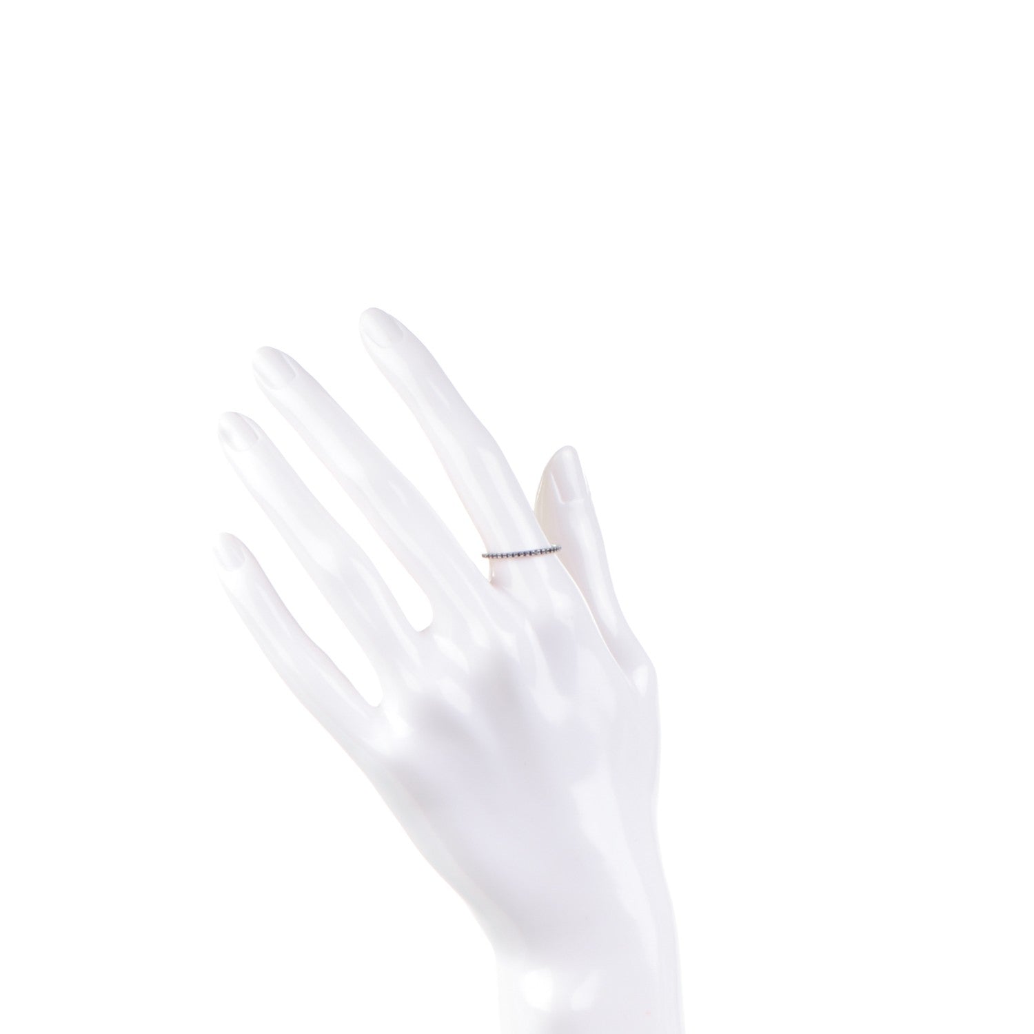 Tiffany 18K White Gold Iolite Metro Single Row Ring 6.5 2 of 5