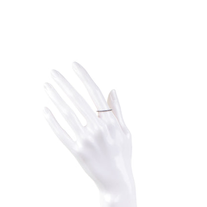 Tiffany 18K White Gold Iolite Metro Single Row Ring 6.5 2 of 5