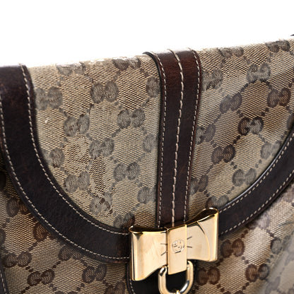 Gucci Crystal Monogram Duchessa Flap Shoulder Bag Dark Brown 17 of 29