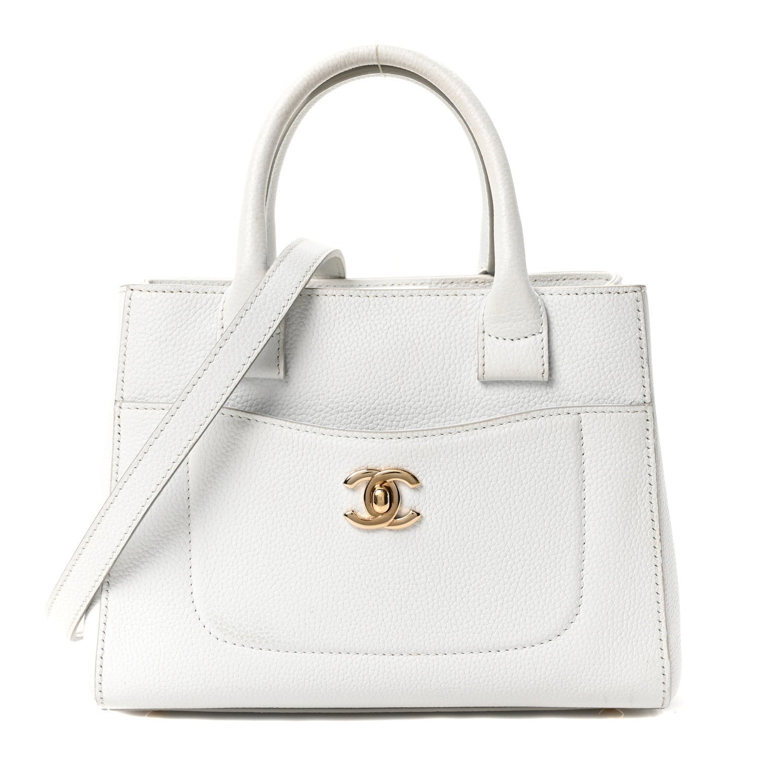 Chanel Grained Calfskin Mini Neo Executive Shopper Tote White 2 of 21