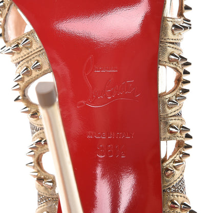 Christian Louboutin Glitter Silk Nappa Spiked Circus City 120 Pumps 36.5 Gold 6 of 7