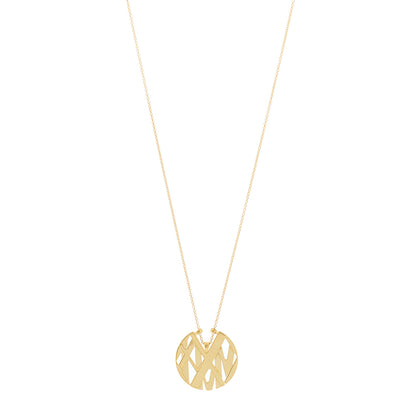 Tiffany 18K Yellow Gold Small Atlas Round Medallion Pendant Necklace 1 of 4