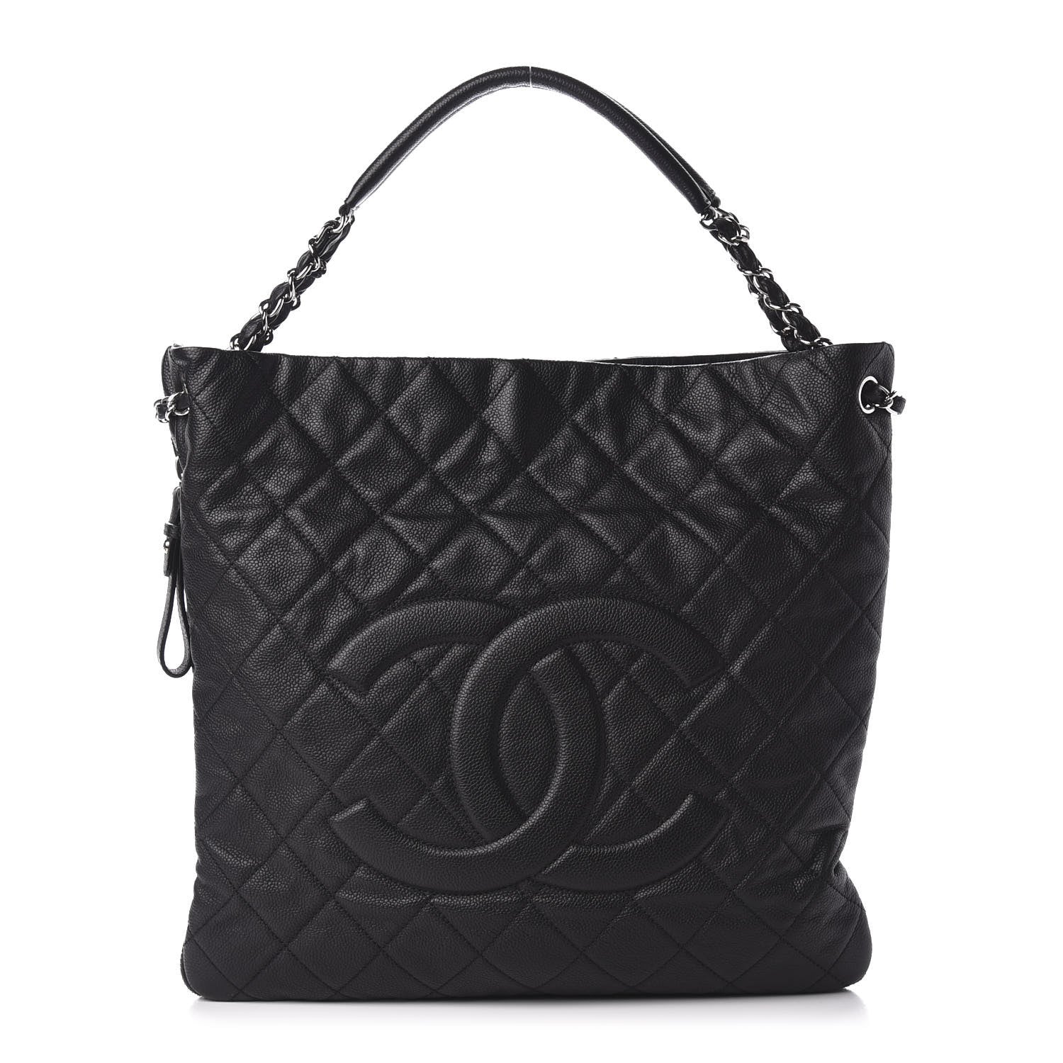 Chanel Caviar Quilted Expandable Zip Shoulder Bag Black 1 of 10