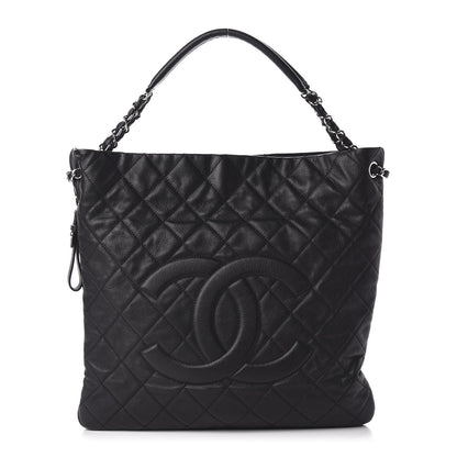 Chanel Caviar Quilted Expandable Zip Shoulder Bag Black 1 of 10
