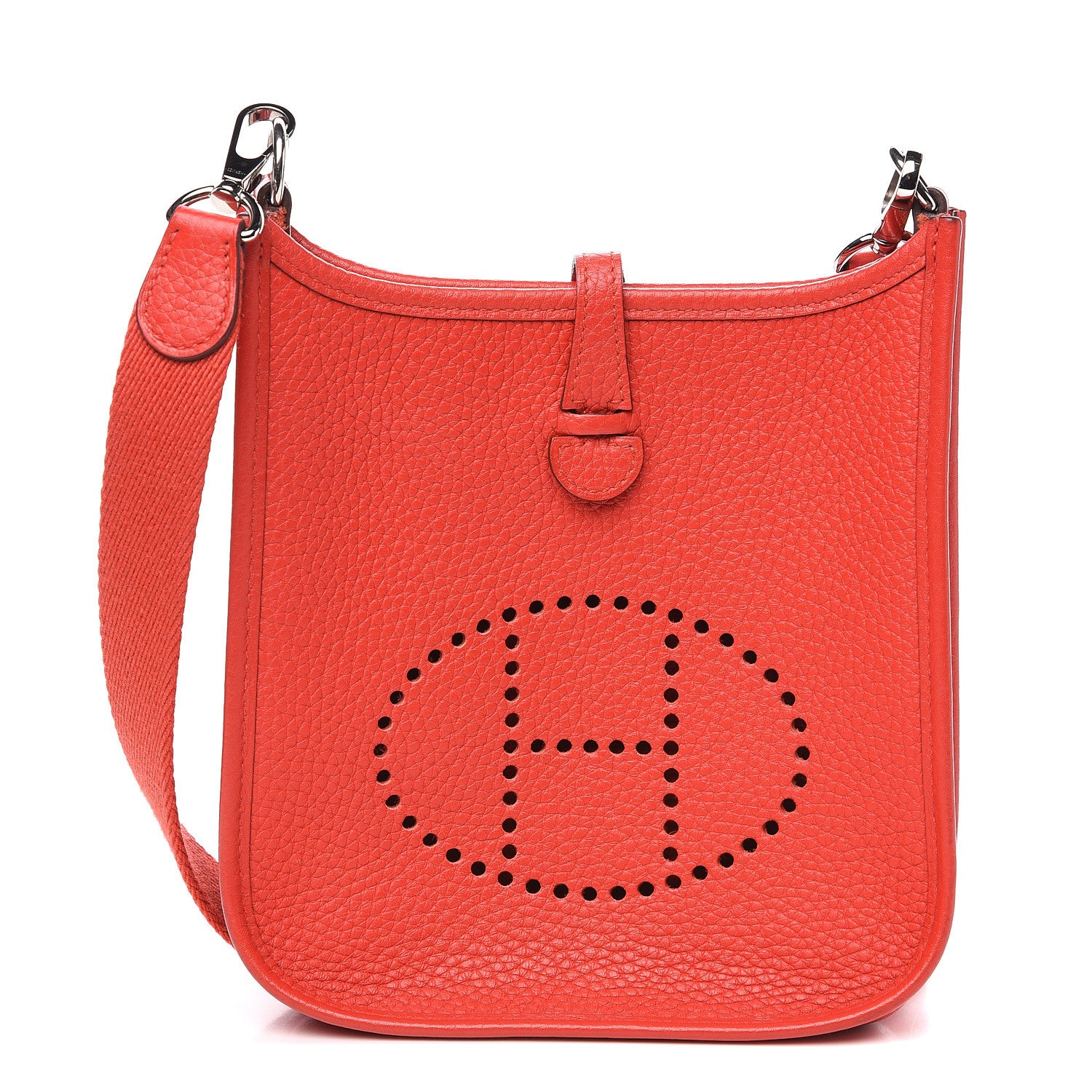Hermes Taurillon Clemence Evelyne TPM Rouge Tomate 1 of 9
