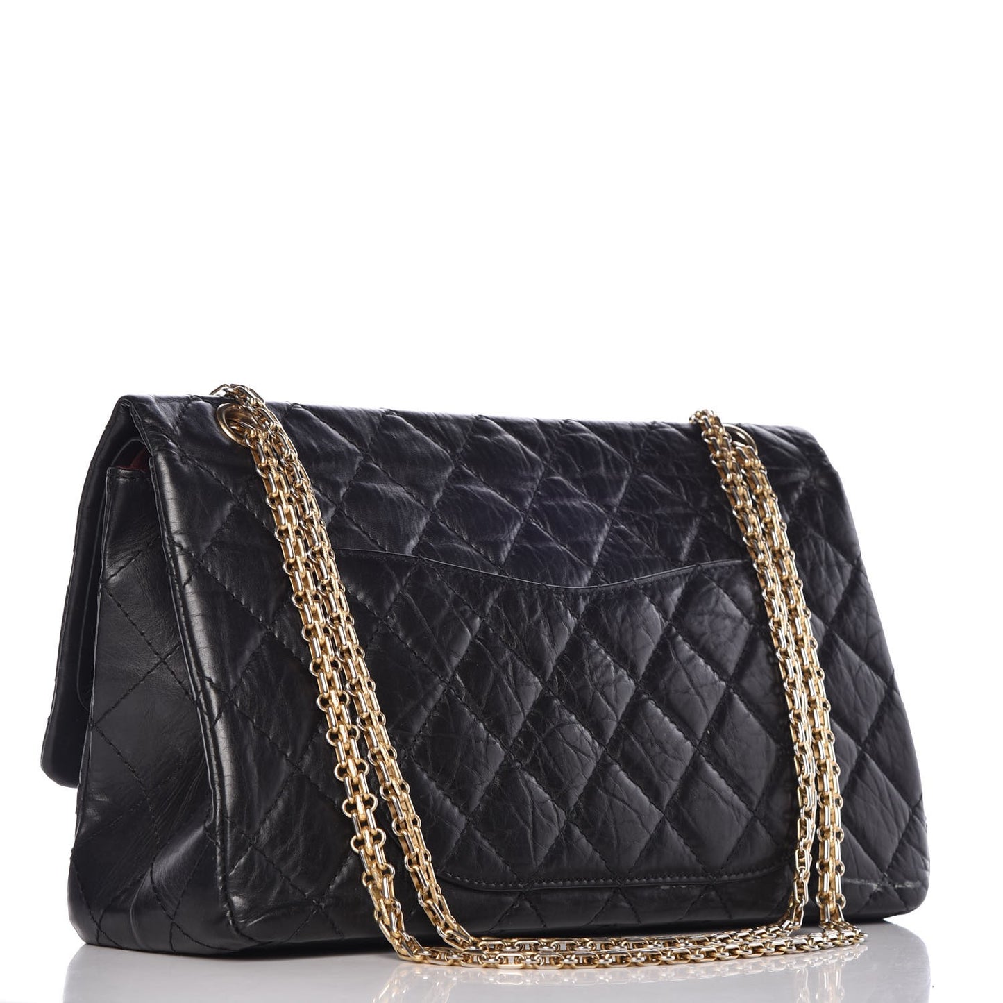 Aged Calfskin Quilted 2.55 Reissue 227 Flap Black