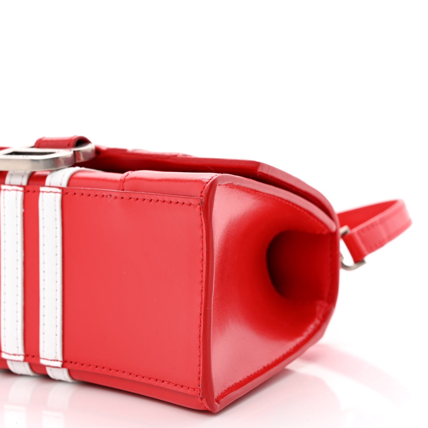 Balenciaga X ADIDAS Shiny Box Calfskin Hourglass Top Handle Bag XS Bright Red 10 of 10
