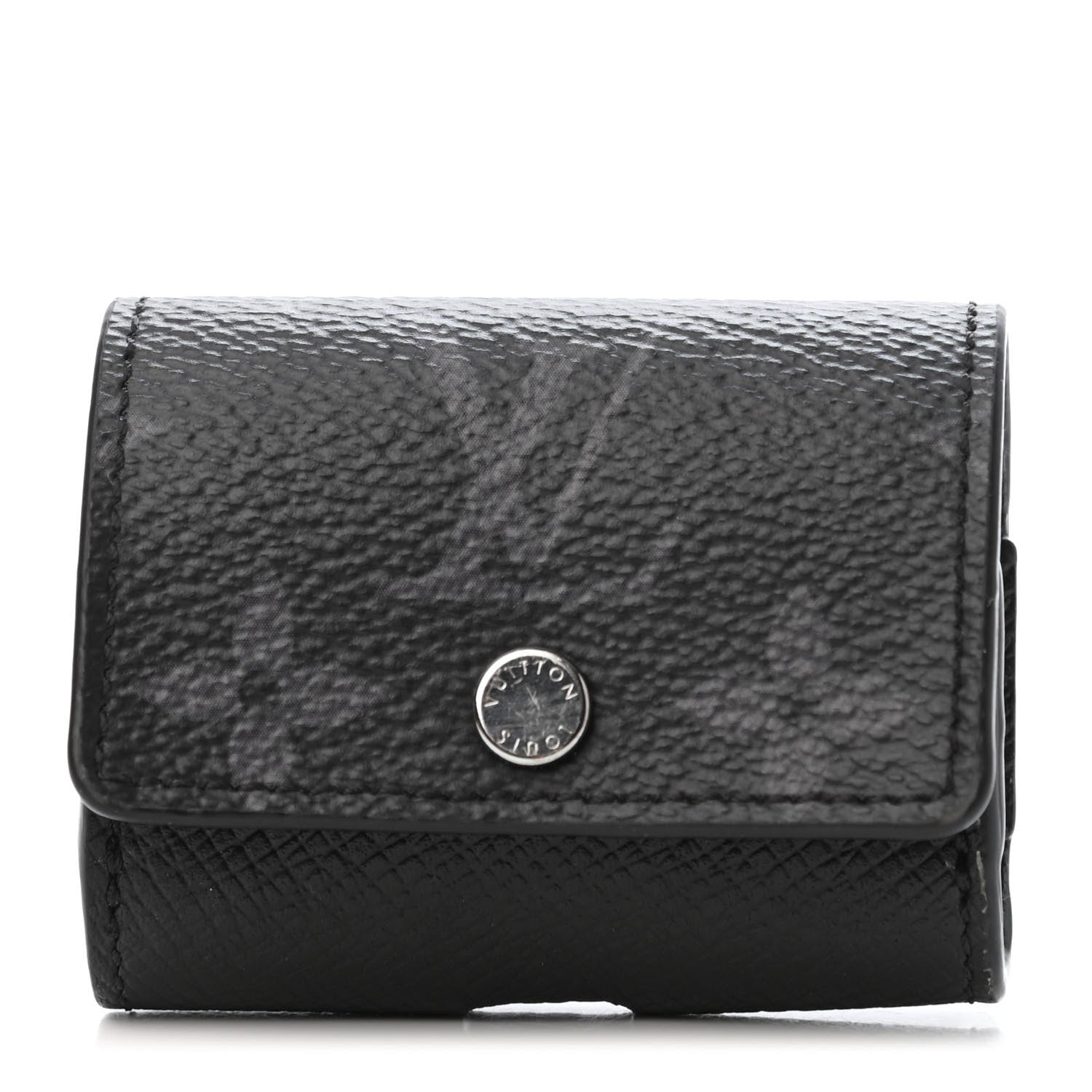 Louis Vuitton Monogram Eclipse Taiga Earphones Pouch Bag Charm 1 of 4