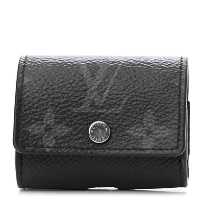 Louis Vuitton Monogram Eclipse Taiga Earphones Pouch Bag Charm 1 of 4
