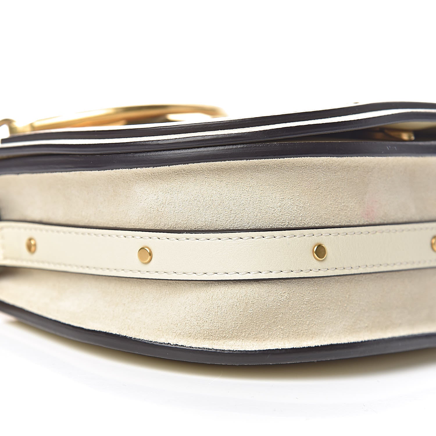 Chloe Calfskin Suede Small Nile Bracelet Bag Off White 9 of 11