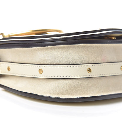 Chloe Calfskin Suede Small Nile Bracelet Bag Off White 9 of 11